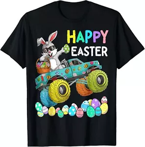Dabbing Bunny Happy Easter Monster Truck Lovers Kids Boys T-Shirt Hoodie - Picture 1 of 16