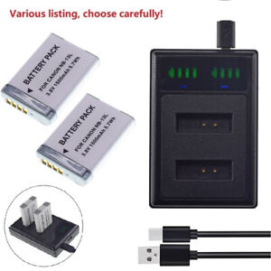 Battery or USB dual charger for Canon NB-13L G1 G5 G7 G9 SX620 SX720 SX730 SX740