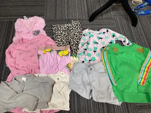 girls size 4 bundle.  long sleeves sweaters pants faux fux vest cheetah metallic - Picture 1 of 12