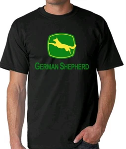 Heavyweight German Shepherd Leaping Dog Short Sleeve Tee Shirt (Small) - Picture 1 of 1