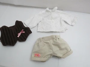 18" DOLL CLOTHING AMERICAN GIRL OUR GENERATION TOP VEST SHORTS  - Picture 1 of 4