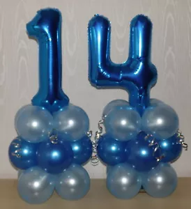 14° COMPLEANNO - 14 ANNI - MASCHIO -RAGAZZO-PALLONCINO ESPOSITORE-CENTROTAVOLA-BANNER - Foto 1 di 6