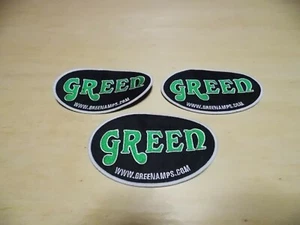 GREEN Amp ELECTRIC AMP USA EMBROIDERED PATCH X 3 OFFICIAL TRADEMARK LOGO - Picture 1 of 4