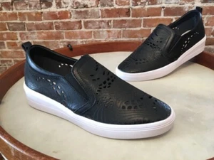 Bernie Mev TW32 Laser-cut Perforated Slip on Sneaker Black 39 8.5 New - Picture 1 of 3