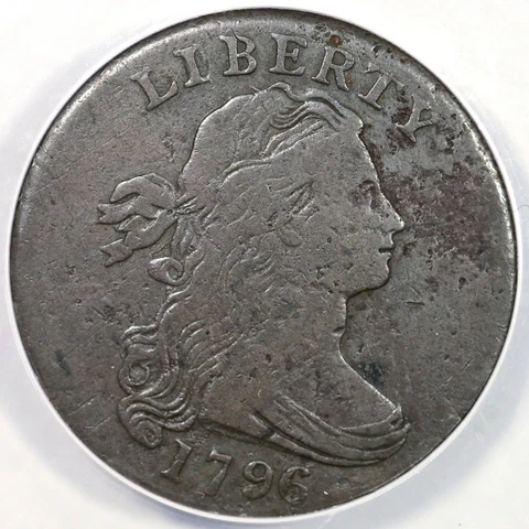 1796 s-111 R5- ANACS VG10 Details Draped Bust Large Cent Coin 1c Cover