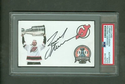 Turner Stevenson 3x5 index Devils Stanley Cup Image PSA encased Autograph - Image 1 of 3
