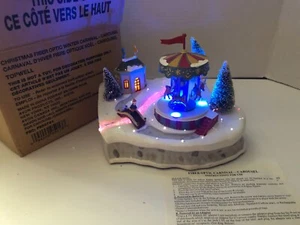 Avon Christmas Fiber Optic Winter Carnival Carousel NIB - Picture 1 of 4