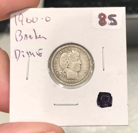 1900-O Barber Dime Ungraded Uncertified Low graded Key Date Great Detail Type Cover