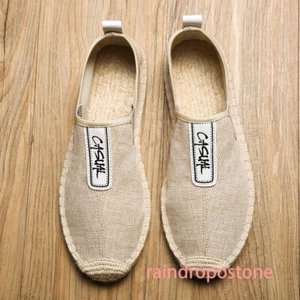 Herren Sommer Canvas Freizeit Leinen Halbschuh Flach Komfort Atmungsaktiv Slipper Schuhe - Bild 1 von 21