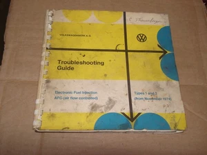 1974 VOLKSWAGEN FUEL INJECTION TROUBLE SHOOTING GUIDE SHOP SERVICE BOOK MANUAL - Picture 1 of 5