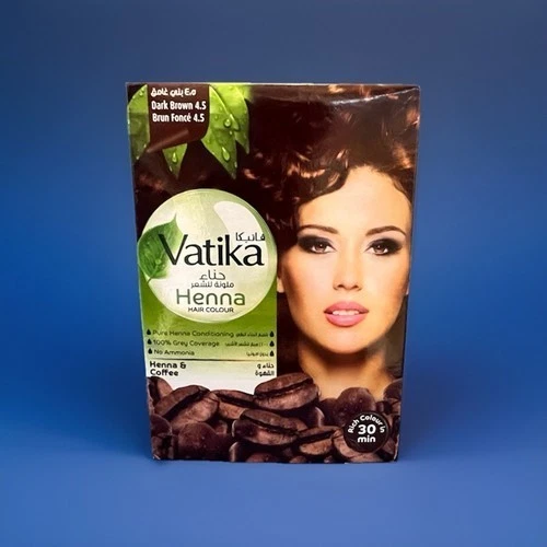 Vatika Henna Color de Pelo Henna y Café (6x10g) Bolsita Marrón Oscuro Foto 1 de 1