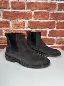 All Saints Mens Ankle Leather Grey Black Slip On Chelsea Boots UK 7 EUR 41 Suede - Picture 1 of 7