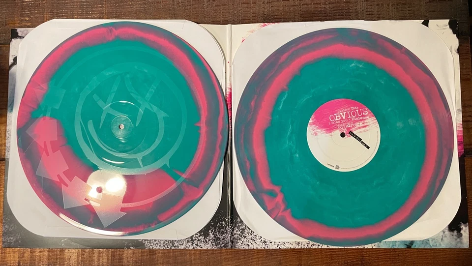 Blink-182 - Self Titled (2010 Hot topic exclusive) Pink & Green Swirl Smash 2xLP - Image 1 of 4