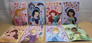 Princess Make-a-face Stickers DIY Party Favors Crafts 8 Design Sheets - Picture 1 of 3