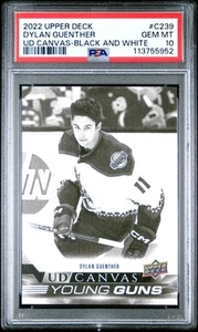 2022-23 UD Canvas Dylan Guenther #C239 Young Guns Black & White Rookie PSA 10 - Imagen 1 de 2