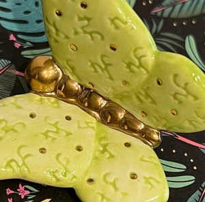 Nora Fleming Retired Green & Gold Butterfly mini debossed nf - Picture 1 of 6