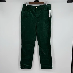 Nuevo con etiquetas Pantalones Adelgazantes Talbots Talla 12P Pana Pierna Recta Cintura Alta Verde - Imagen 1 de 8