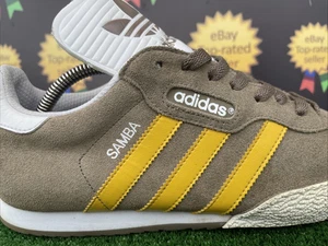RARE VTG 2010 ADIDAS SAMBA SUPER BROWN,YELLOW WHITE SUEDE MENS TRAINERS UK 8 - Picture 1 of 23