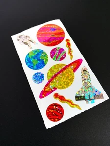 SPACE PLANETS SHUTTLE NASA COMET MOD Sticker Aufkleber VINTAGE Prisma Prismatic Folie - Bild 1 von 2