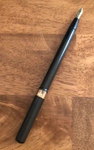 VTG PARKER BHR LUCKY CURVE FOUNTAIN PEN EYEDROPPER FILL WIDE BAND 14KT NIB USA - Picture 1 of 7