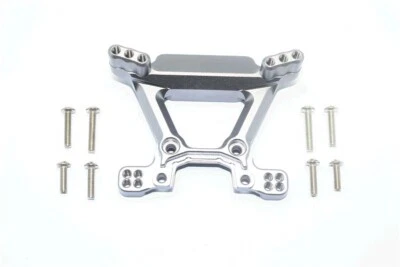 Torre de amortiguador frontal de aluminio plateado GPM para Traxxas Rustler 4x4 VXL y XL-5 Foto 1 de 2
