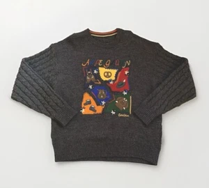 Carlo Colucci Men’s Wool Sweater Cardigan Jumper Gray Multicolored Logo 52 L - Picture 1 of 13