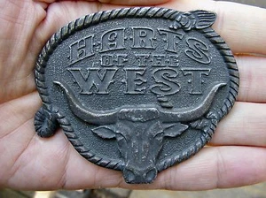 Vtg HARTS OF THE WEST Belt Buckle TV SHOW Lloyd Bridges CREW Promo RARE VG+ - Picture 1 of 4