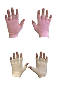 2 Pairs Gel Gloves Half Fingers Moisturize Soften Palm Skin Moisturizing Glove - Picture 1 of 7