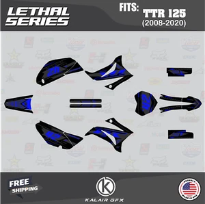 Graphics Kit for Yamaha TTR125 (2008-2023) TT-R125LE Lethal Series - Blue Shift - Picture 1 of 4