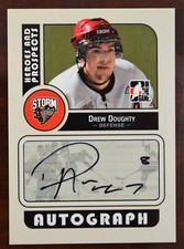 2008 IN THE GAME HEROES AND PROSPECTS DREW DOUGHTY AUTOGRAPH ROOKIE CARD (CHL)!