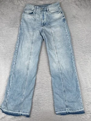 Jeans Arizona Juniors 5 Azul Pierna Ancha Tiro Medio Algodón Mezcla Tencel Dobladillo Crudo 28x31 Foto 1 de 4