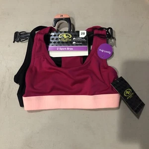 BRAND NEW GIRL'S SIZE X-SMALL ATHLETIC WORKS 2 PACK SPORTS BRAS BAND SIZE 28 - Picture 1 of 2