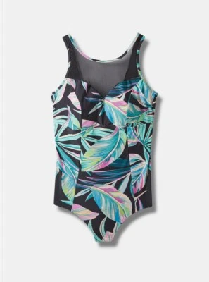 Traje de baño 1X Torrid 1 14 16 inalámbrico hoja mujer traje de baño de una pieza UPF 40+ 🌞  Foto 1 de 4