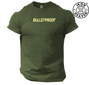 Bulletproof T Shirt Gym Clothing Bodybuilding Training Workout Exercise MMA Top - Picture 1 of 21