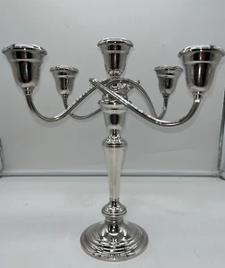 Vtg Gorham Convertible Candlestick Silver Plate YC3032 & Sterling 5 Arm Candle - Picture 1 of 6