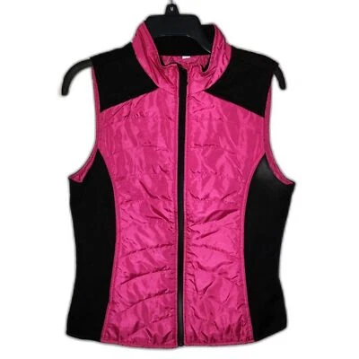 Exertek Women's Pink & Black Puffer Vest Sz M - Image 1 of 4