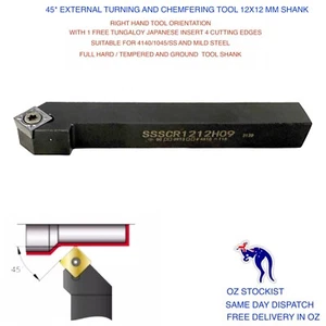 Lathe Tool Chamfering and turning 12mm shank 1 free Tungaloy Made in JapanInsert - Picture 1 of 2