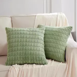 Fundas De Almohada Decorativas Verde Salvia De 18 X 18 Pulgadas Para Sala Estar - Picture 1 of 13