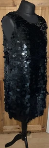 Coast Size 14 Dress Mistrella Black Sequin Disc Party Evening Cocktail Cruise - Picture 1 of 20