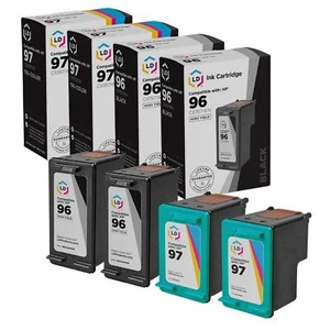 Compatible Ink Cartridge Replacements for HP 96 & 97 (2 Black, 2 Color, 4-Pack) - Picture 1 of 9