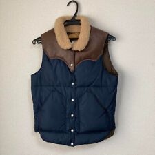 Rocky Mountain Featherbed Christy vest Size 7/8 Navy x Brown lether USED FC