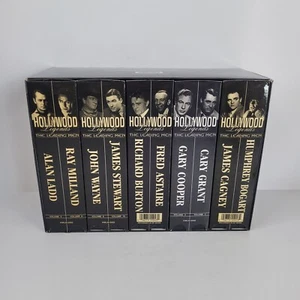HOLLYWOOD LEGENDS VHS 10 Tape Box Set John Wayne James Stewart Bogart Cagney - Picture 1 of 5