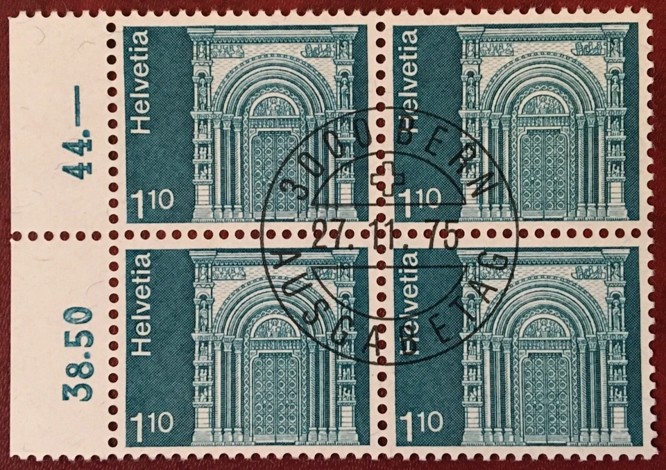 Switzerland / Schweiz 1975, Gallus Gate, Münster Basel, SG 859 Block of 4 CTO - Image 1 of 1