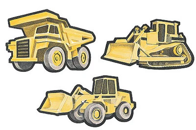 Camiones Big Dump Truck Bulldozers 25 calcomanías amarillas construcción Wallies Foto 1 de 2