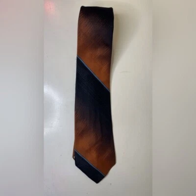 Corbata vintage para hombre Yves Saint Laurent marrón y negra con diseño degradado Foto 1 de 4