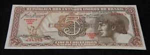 Brazil 5 Cruzeiros 1961-62 banconota in condizioni UA BELLA banconota da collezione! - Foto 1 di 2