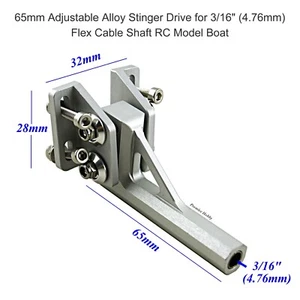65mm Adjustable Alloy Stinger Drive for 3/16" (4.76mm) Flex Cable Shaft RC Boat - Picture 1 of 4