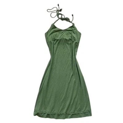 Vintage y2k Abercrombie & Fitch verde oliva halter escote con cuentas alce golpe S Foto 1 de 4