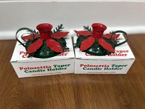 Vintage Weihnachtsstern Kerzenhalter rot grün Metall Weihnachten Eremitage Keramik Box - Bild 1 von 13