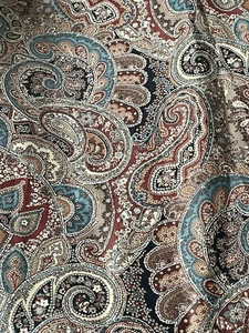 4 Yds Vtg Joan KESSLER Chintz Upholstery Fabric Cotton Paisley Print Made In USA - Picture 1 of 8